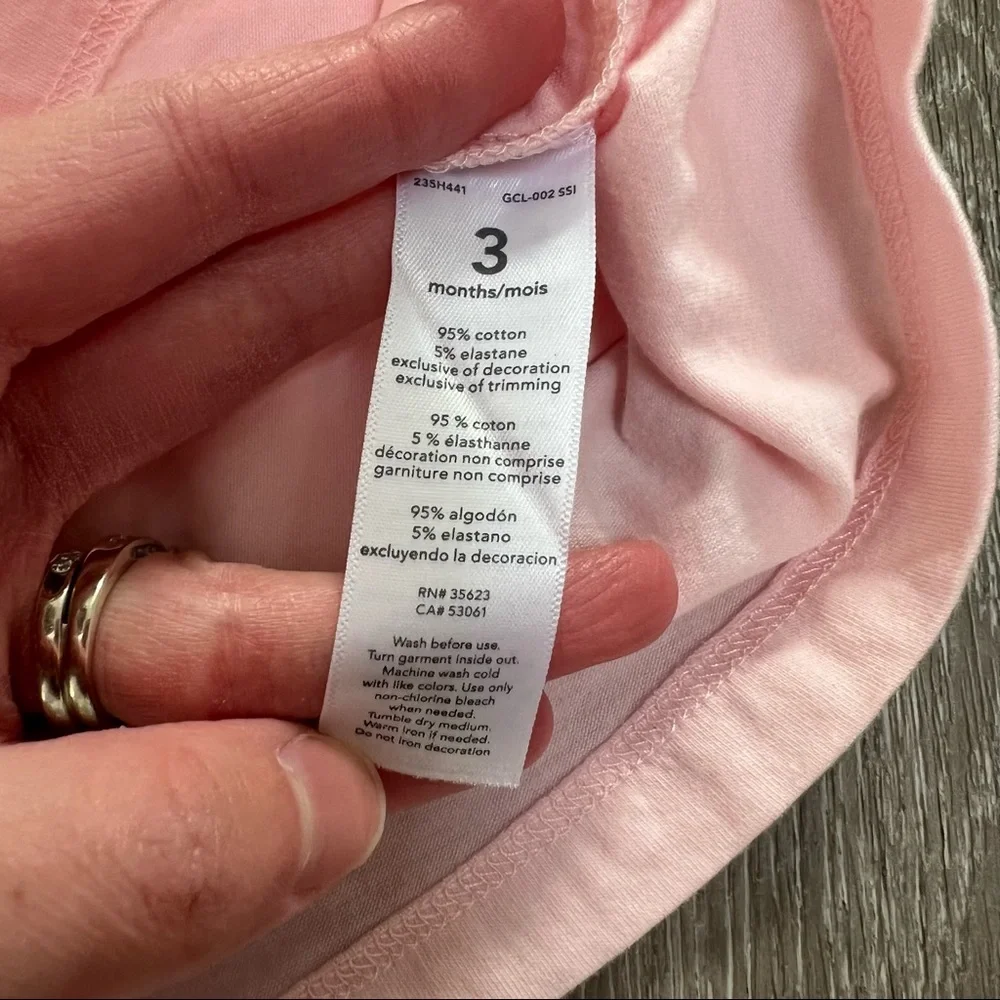 CARTERS SHORT SLEEVE T SHIRT PINK 3MO